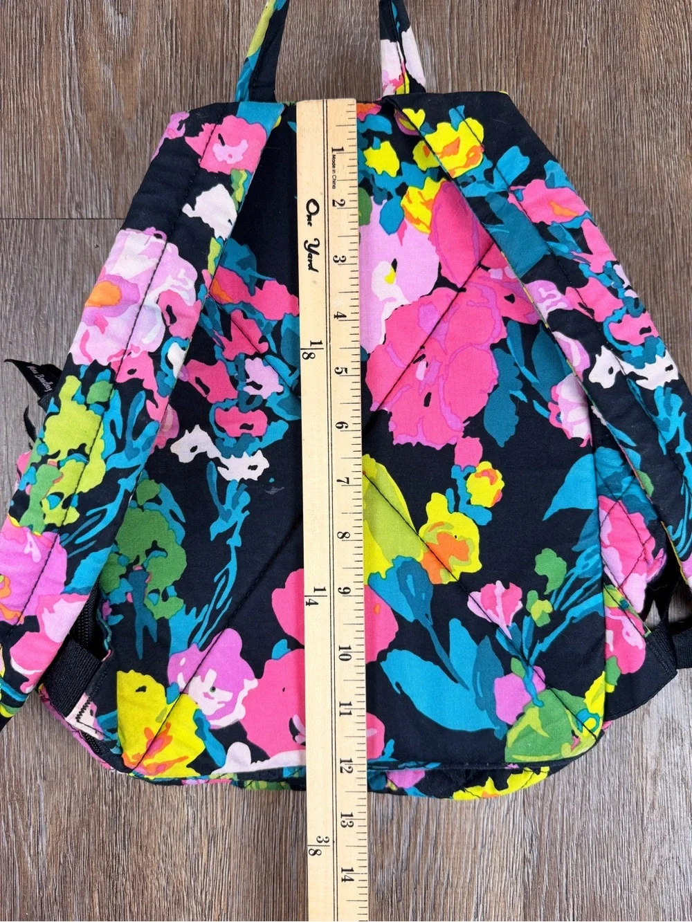 The Vera Bradley Essential Backpack in Retired Hilo Meadow Floral Quilted